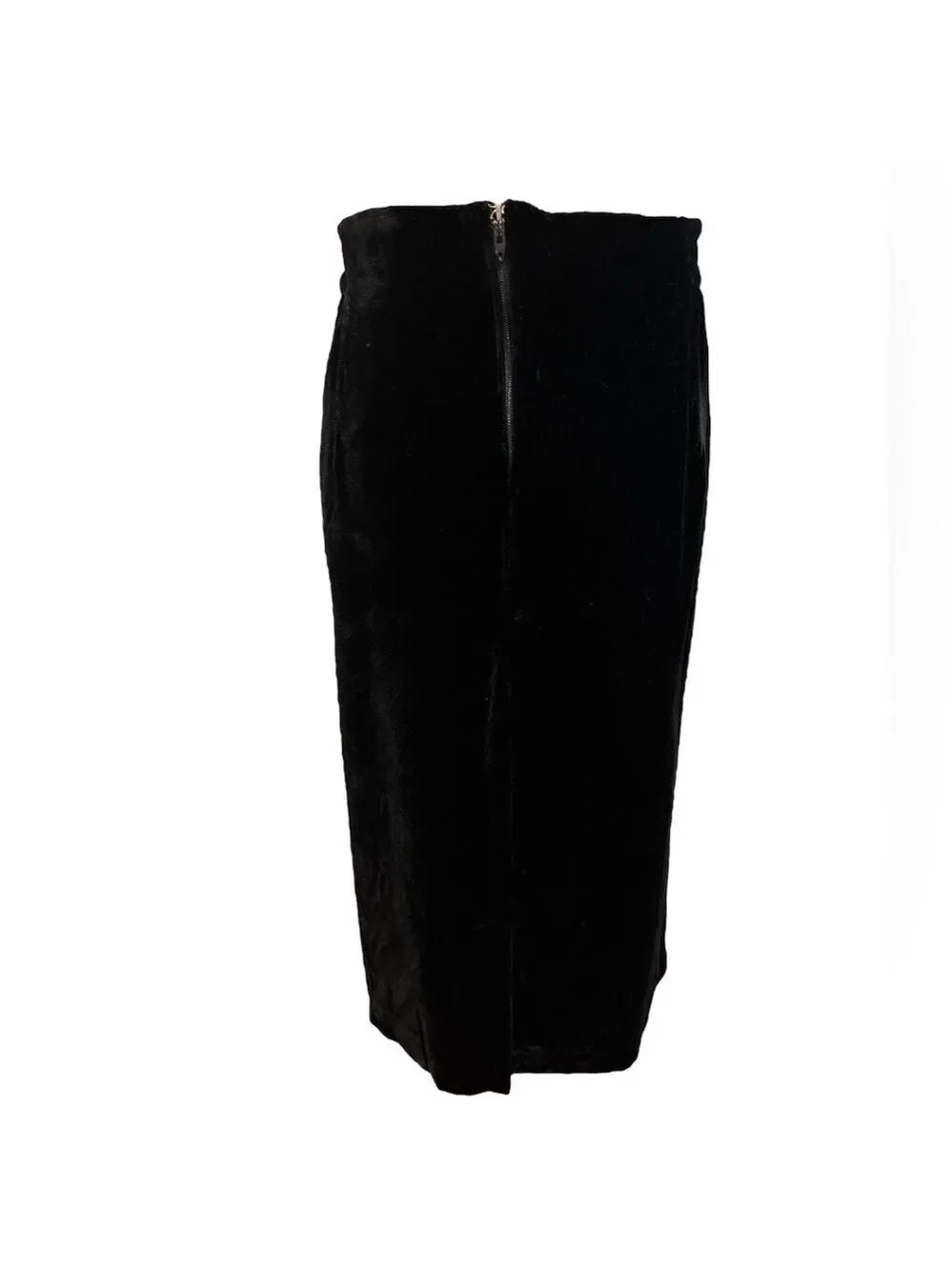 NWT 90s STEPHANIE QUELLER VELVET BLACK MIDI PENCIL SKIRT LUXURY SZ 14W